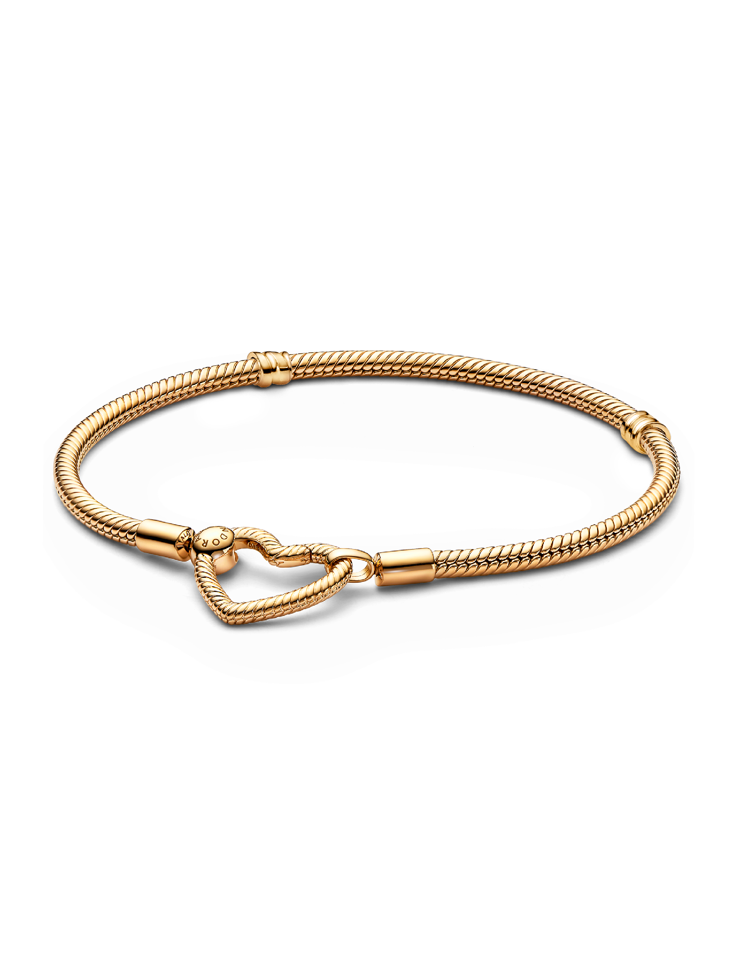 Pandora Moments Heart Closure Snake Chain Bracelet