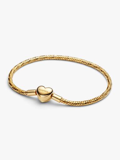 Heart Clasp Faceted Snake Chain Bracelet