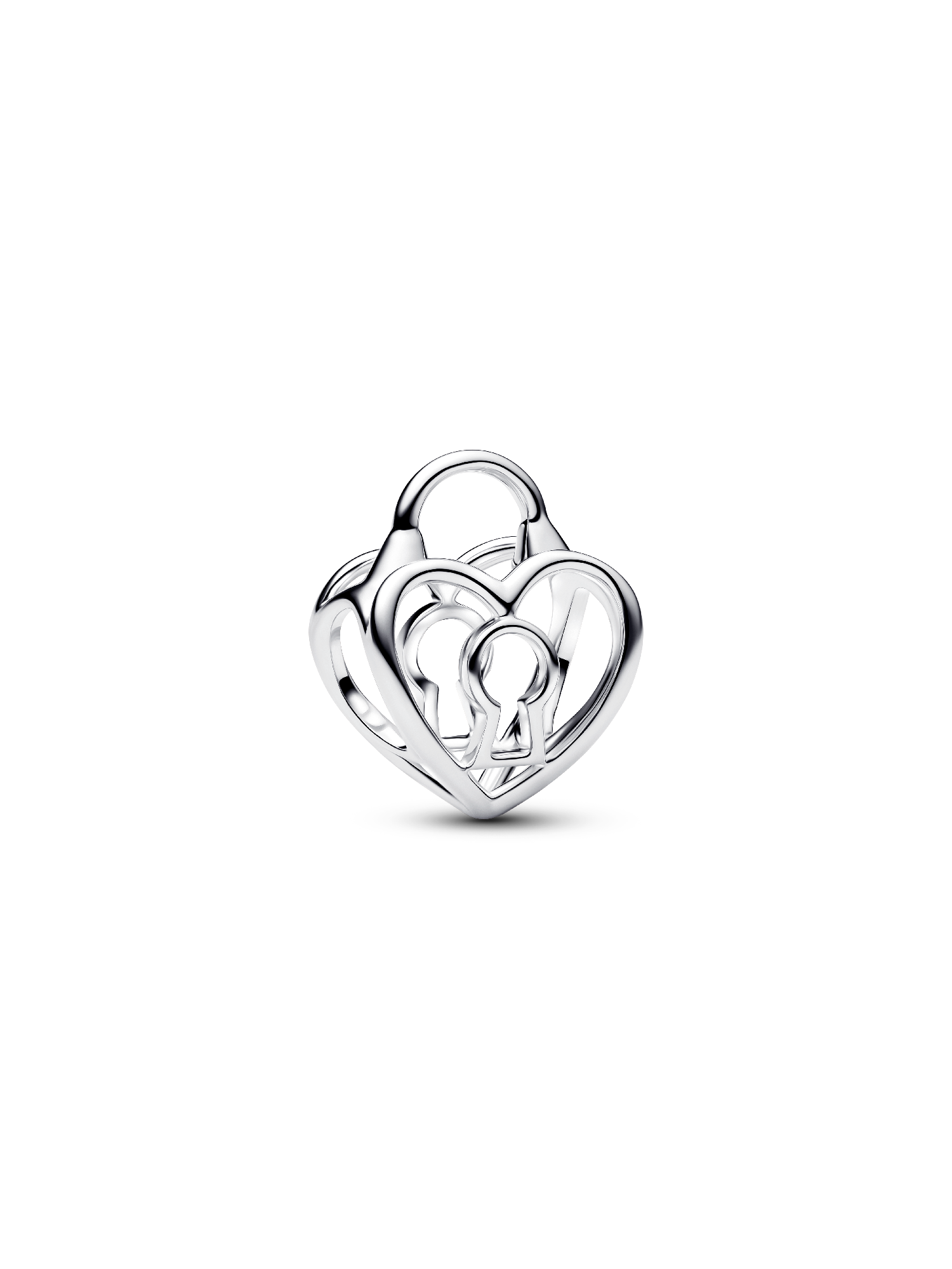 Openwork Heart Padlock Charm