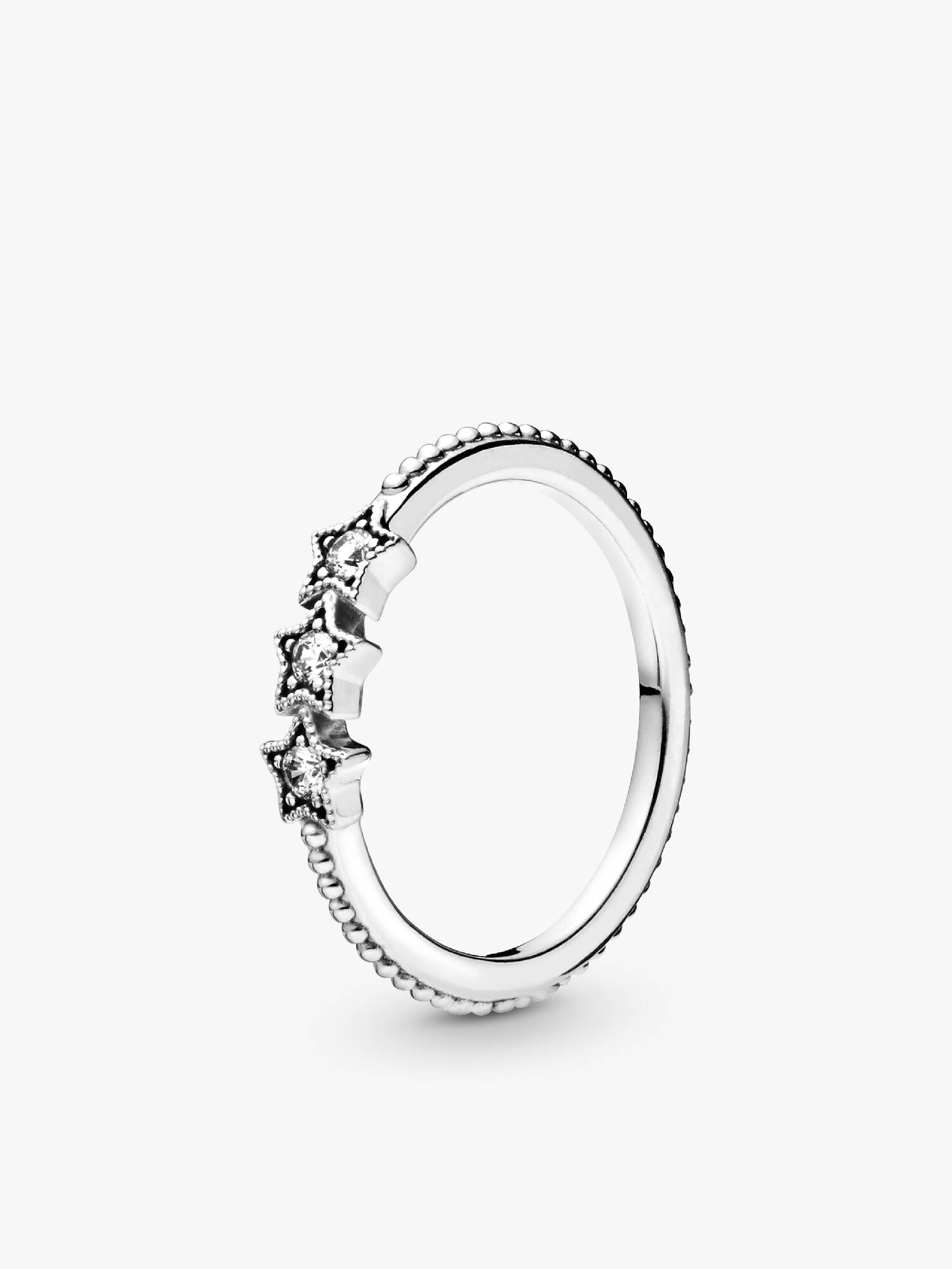 Celestial Sterling Silver Star Ring with cubic zirconia