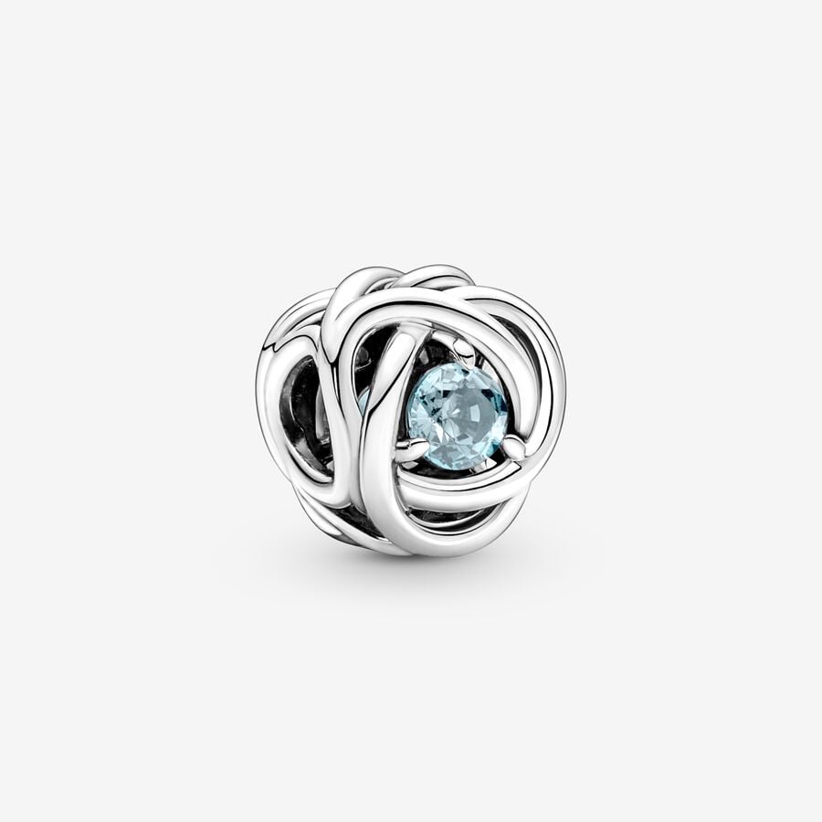March Crystal Birthstone Eternity Circle Charm image number 0