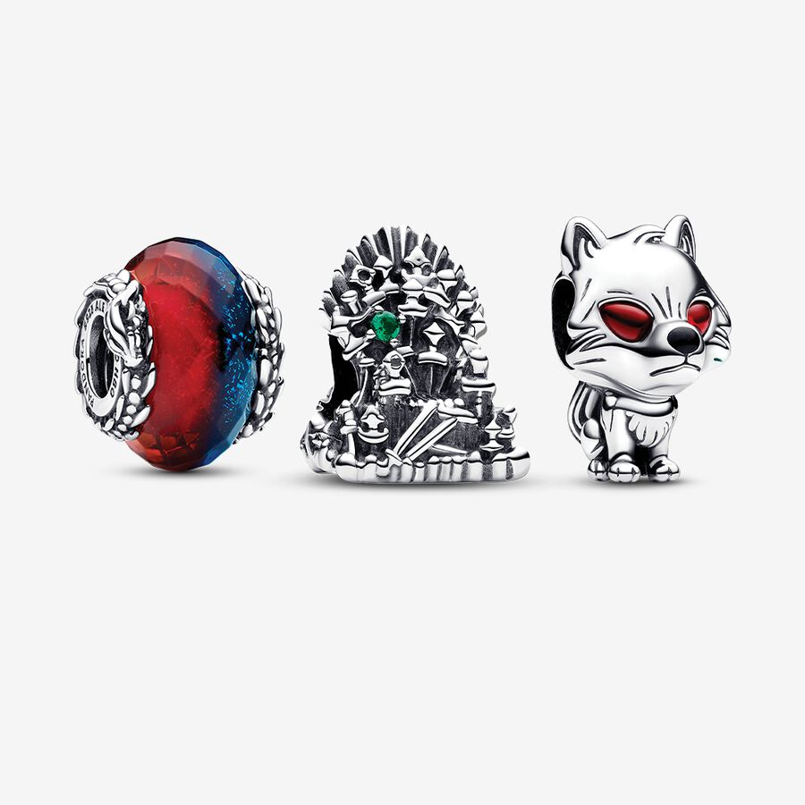 Game of Thrones Ice & Fire, Iron Throneand Ghost Charm Set image number 0