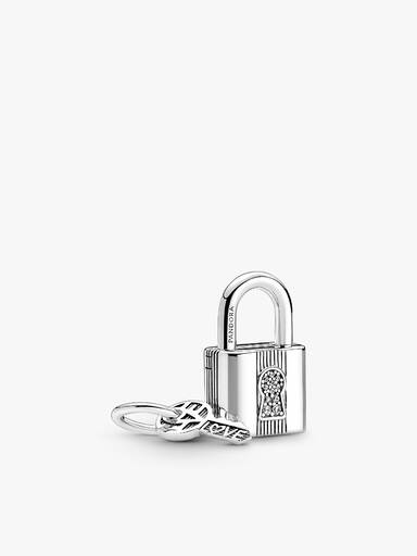 Pandora Moments Family & Padlock Snake Chain Slider Bracelet Set