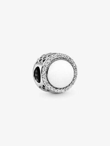 Silver Button Charm