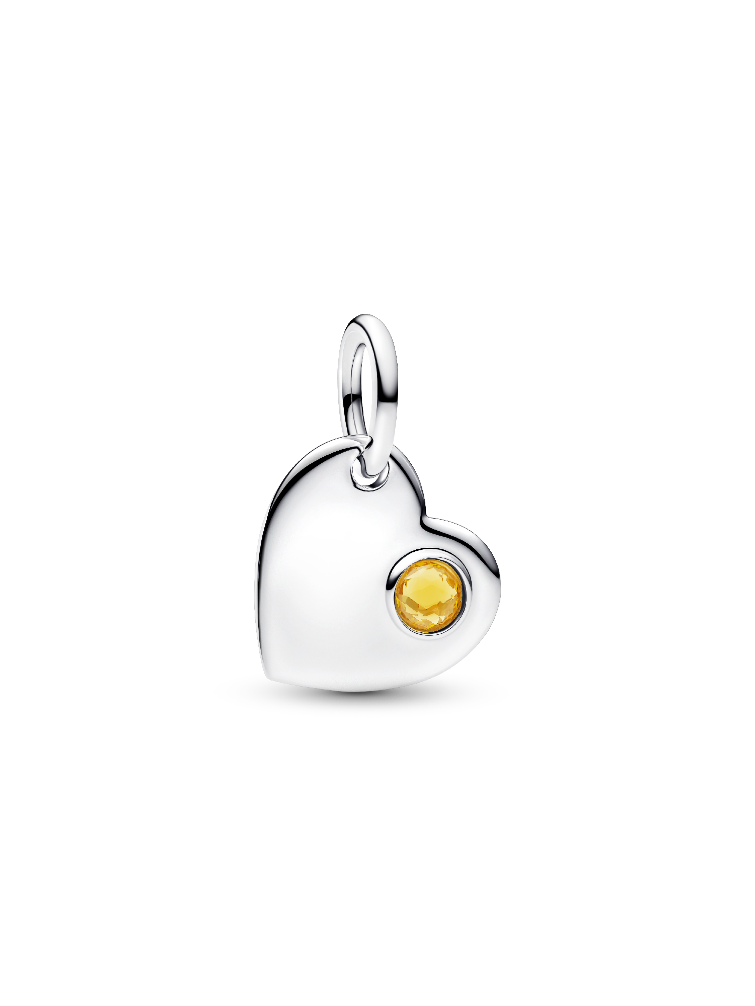 November Engravable Heart Honey Stone Dangle Charm