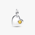 November Engravable Heart Honey Stone Dangle Charm November Engravable Heart Honey Stone Dangle Charm