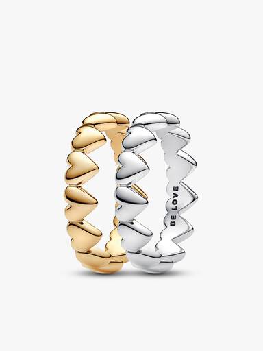 BE LOVE Row of Hearts Ring Set