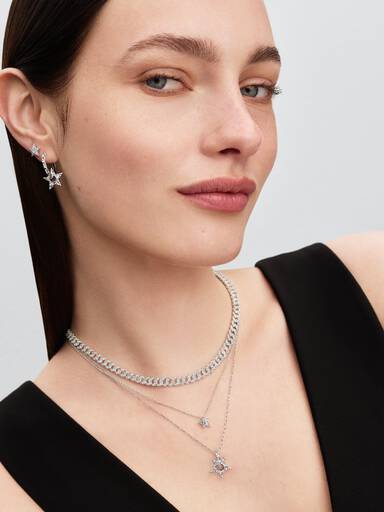 Sparkling Stella Openwork Hoop Earrings