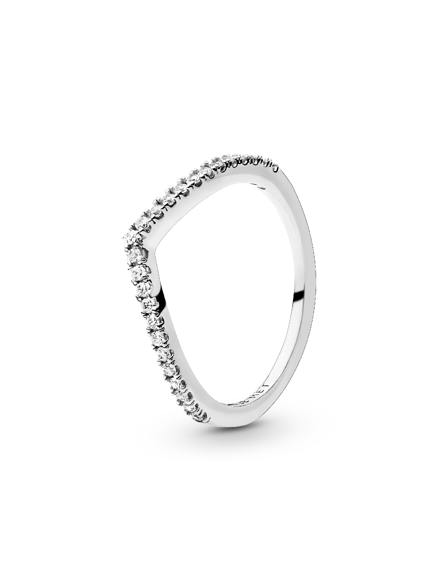 Sparkling Sterling Silver Wishbone Ring