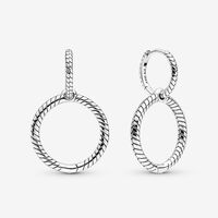 Pandora Moments Charm Double Hoop Earrings | Sterling silver | Pandora AU