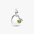August Engravable Heart Spring Green Stone Dangle Charm August Engravable Heart Spring Green Stone Dangle Charm
