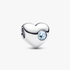 Engravable March Crystal Birthstone Heart Charm Engravable March Crystal Birthstone Heart Charm