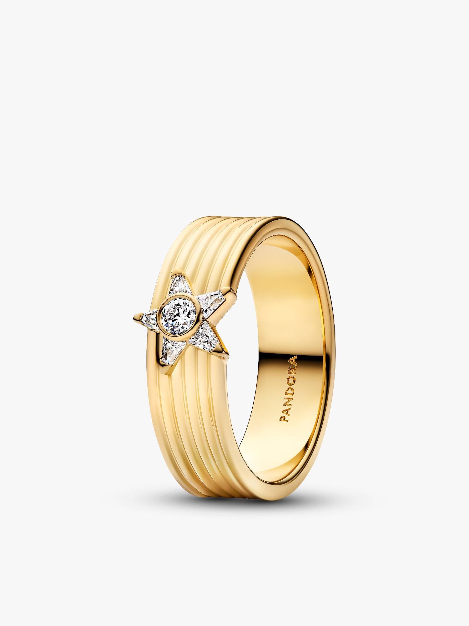 Sparkling Shooting Star Wide Band Ring