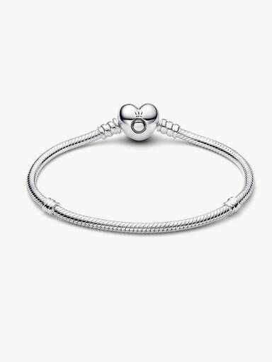 Pandora Moments Heart Clasp Snake Chain Bracelet