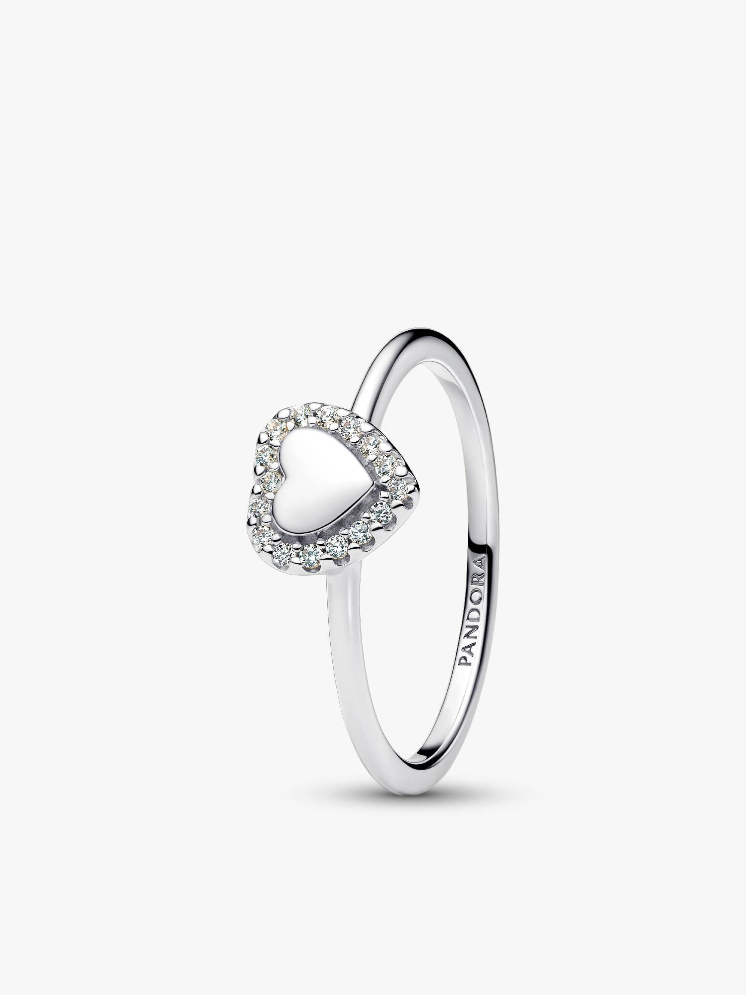 Engravable Heart Halo Ring