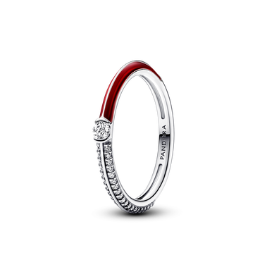 Pandora ME Pavé & Red Dual Ring