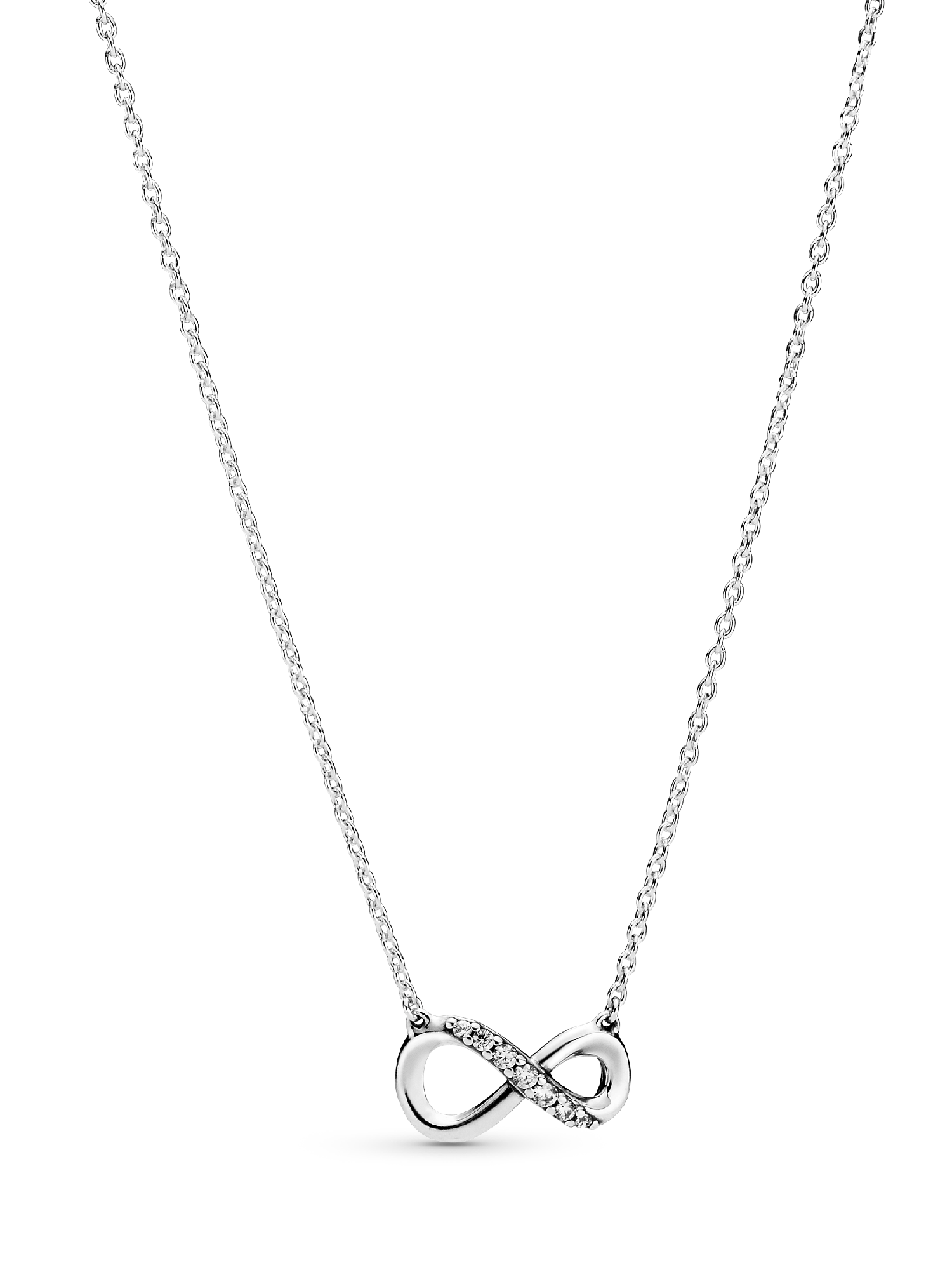 Sparkling Sterling Silver Infinity Collier Necklace