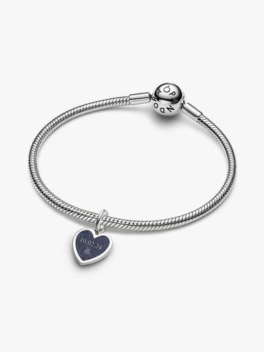 Engravable Blue Heart Dangle Charm