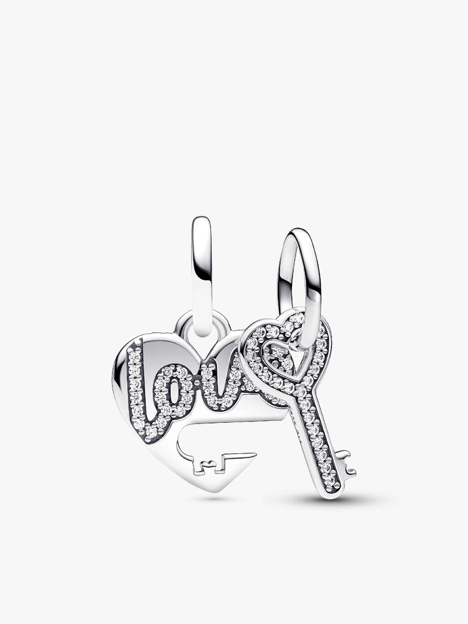 Splittable Heart & Key Dangle Charm