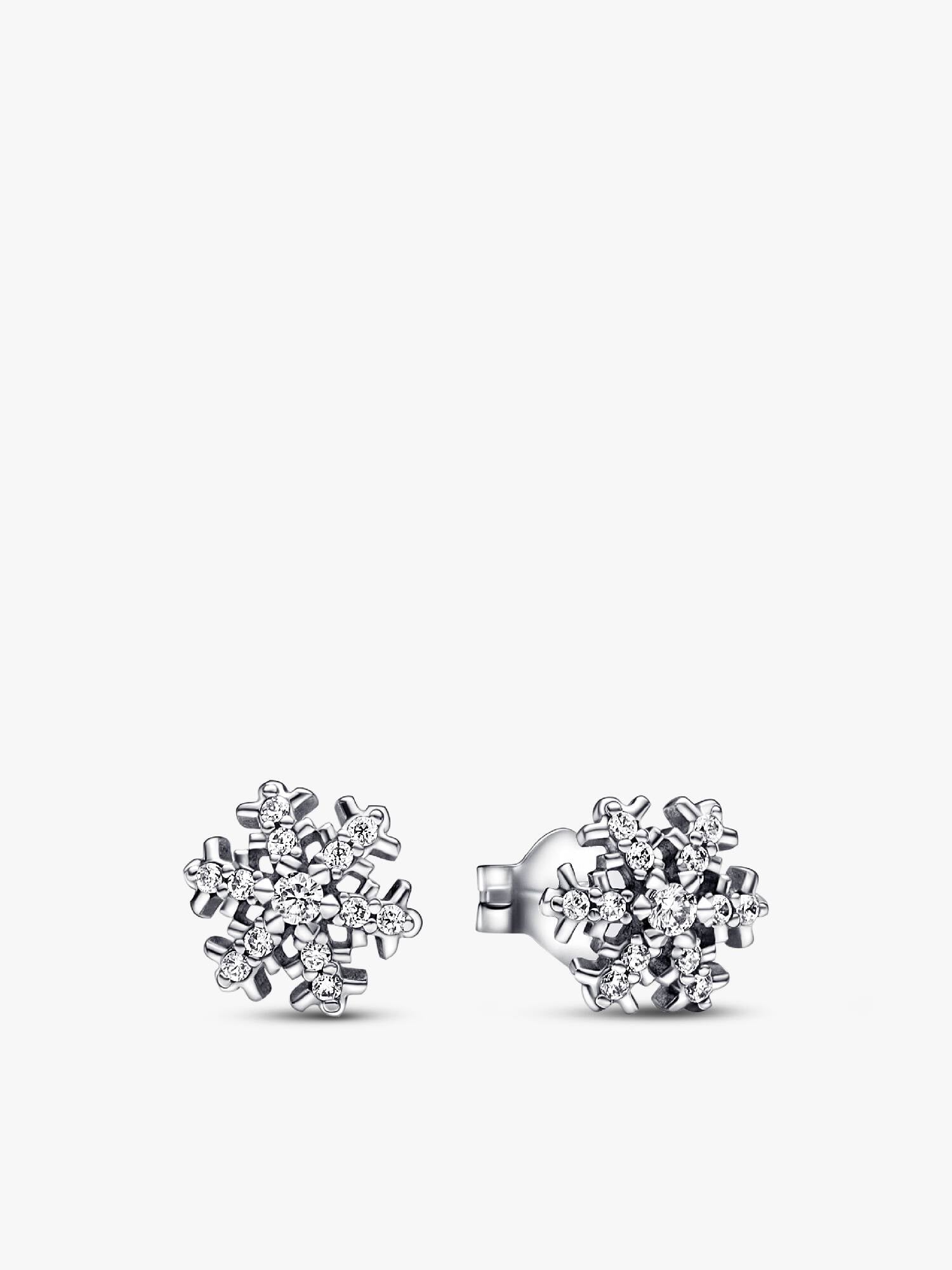 Sparkling Snowflake Stud Earrings