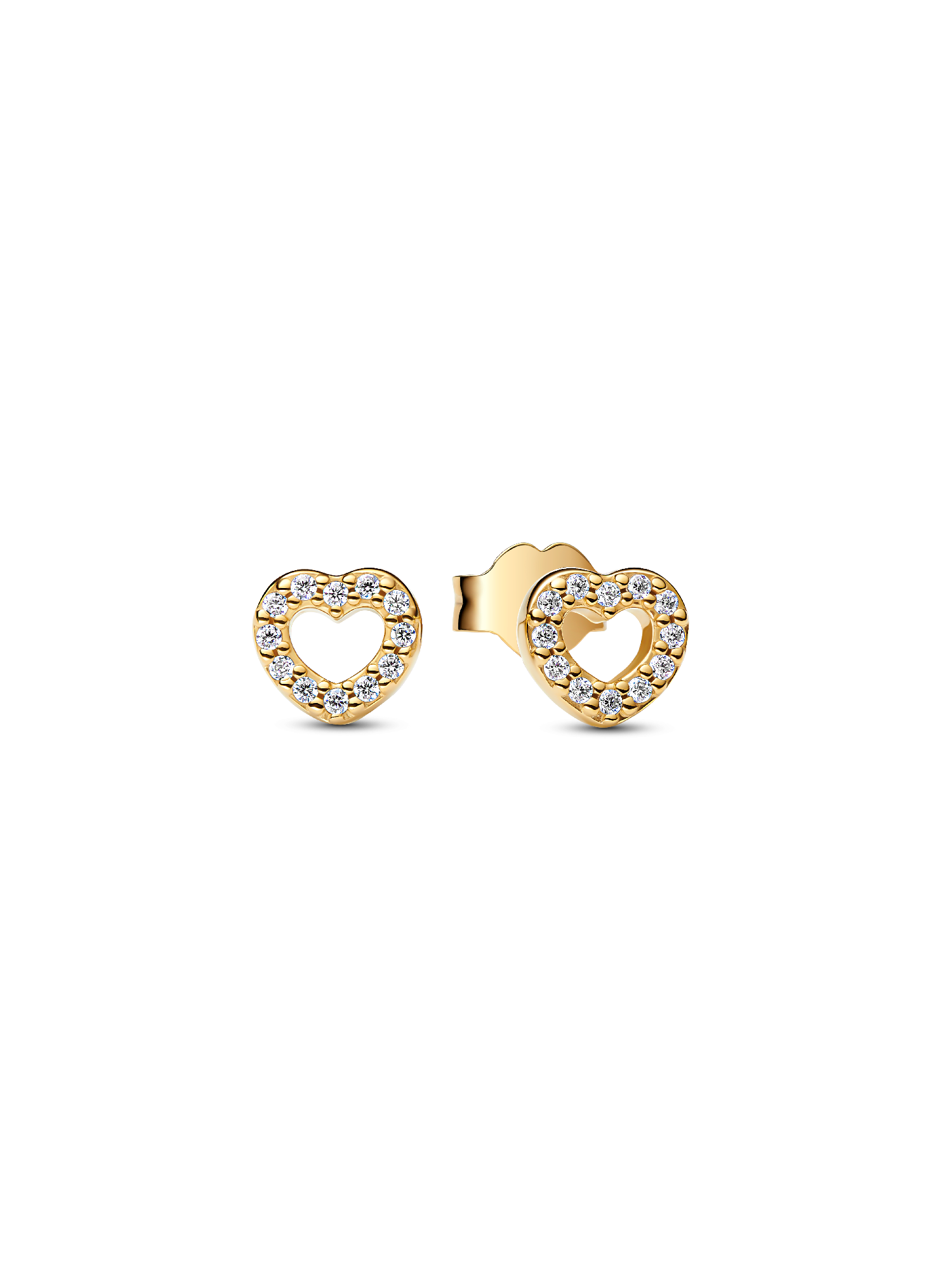 Open Heart Stud Earrings