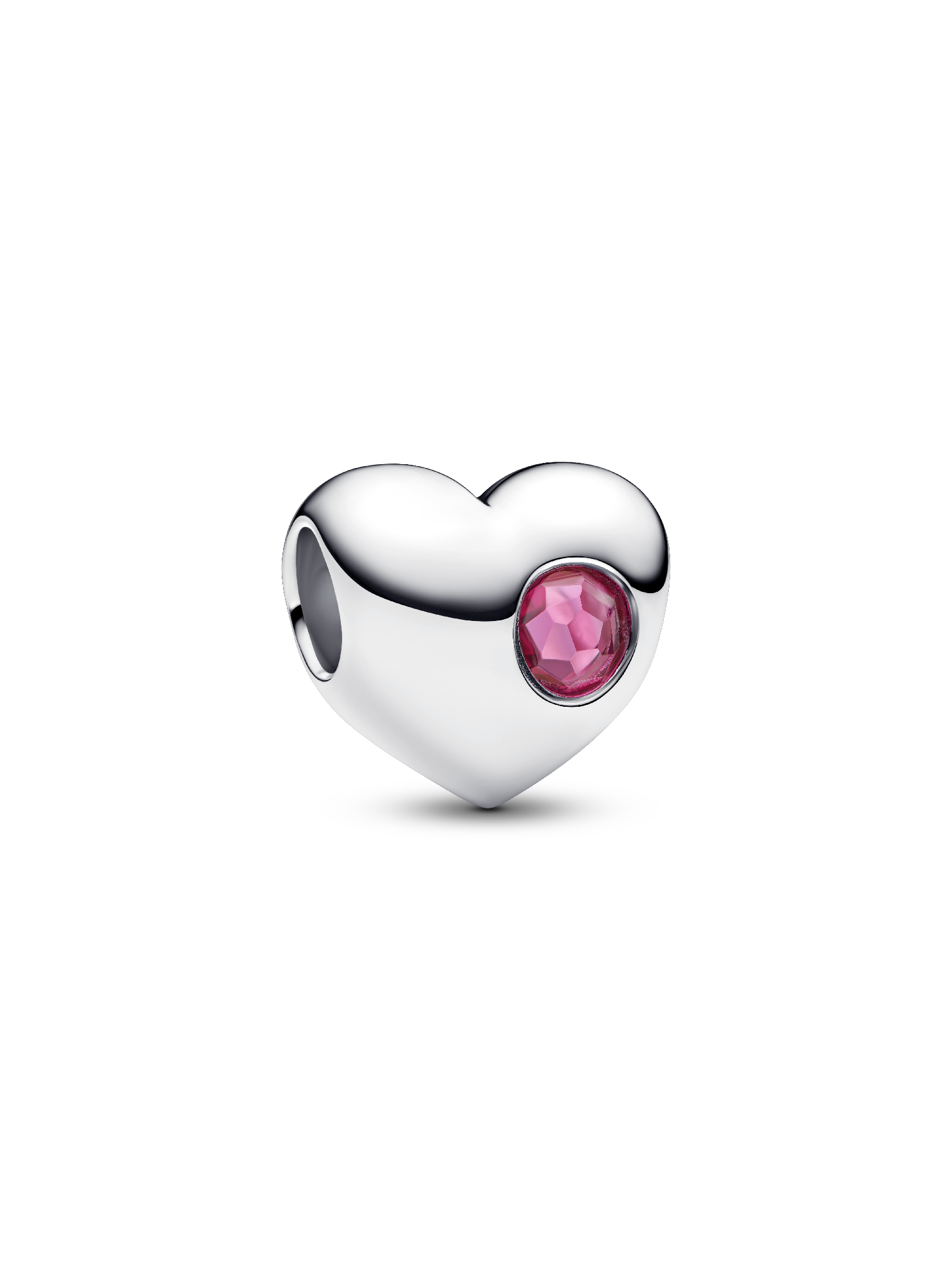 Engravable October Crystal Birthstone Heart Charm