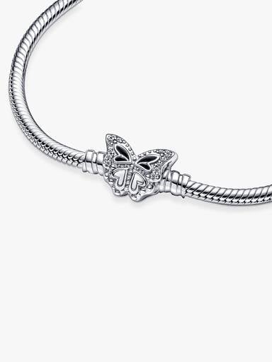 Butterfly Clasp Snake Chain Bracelet