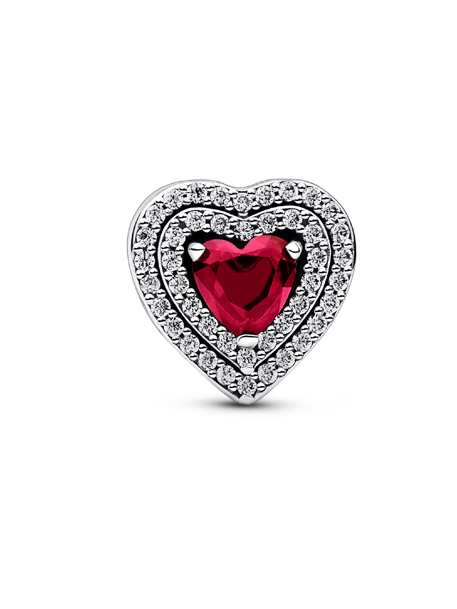 Sparkling Levelled Heart Charm | Pendant | Sterling silver