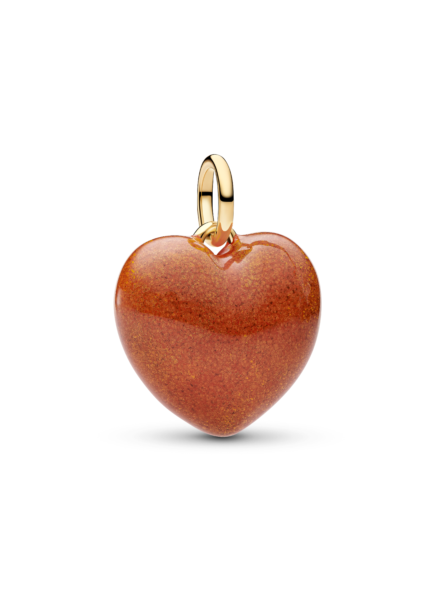 Orange Puffy Heart Dangle Charm