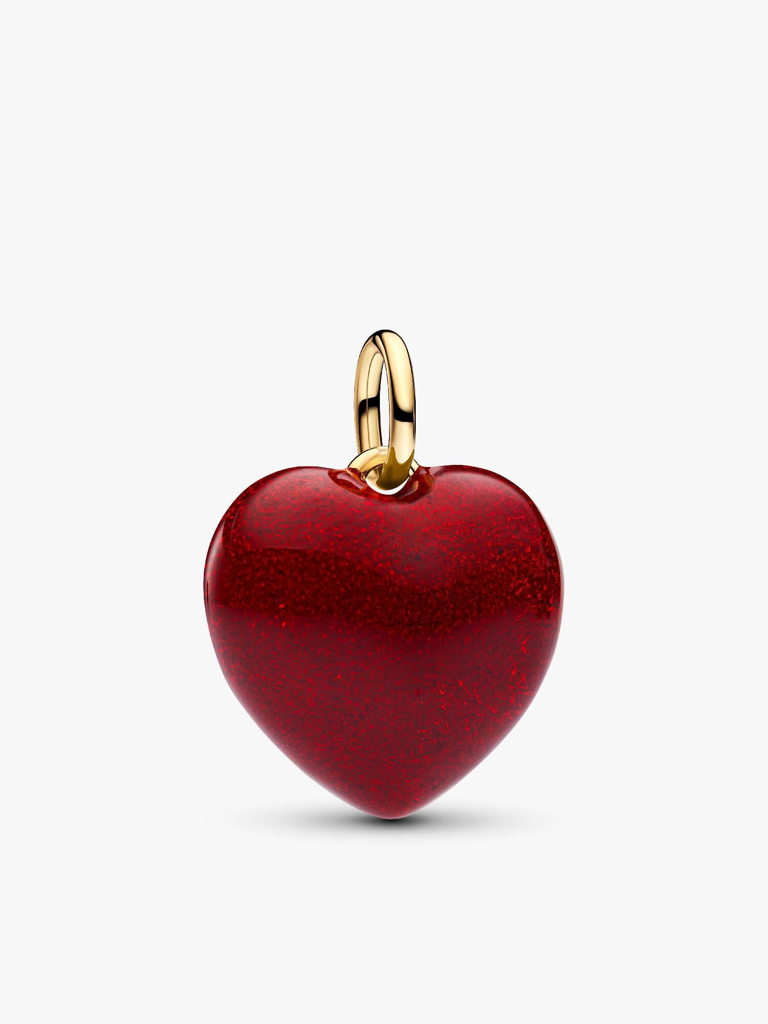 Red Puffy Heart Dangle Charm