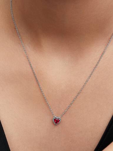 Elevated Red Heart Collier Necklace
