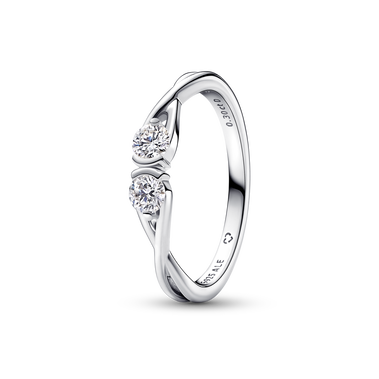 Pandora Infinite Sterling Silver Double Facing Lab-grown Diamond Ring