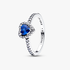 September Crystal Birthstone Elevated Princess Blue Heart Ring September Crystal Birthstone Elevated Princess Blue Heart Ring