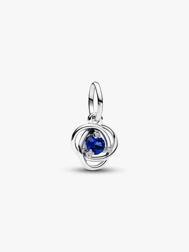 September Crystal Birthstone Eternity Circle Dangle Charm