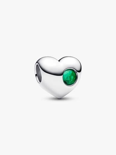 Engravable May Crystal Birthstone Heart Charm