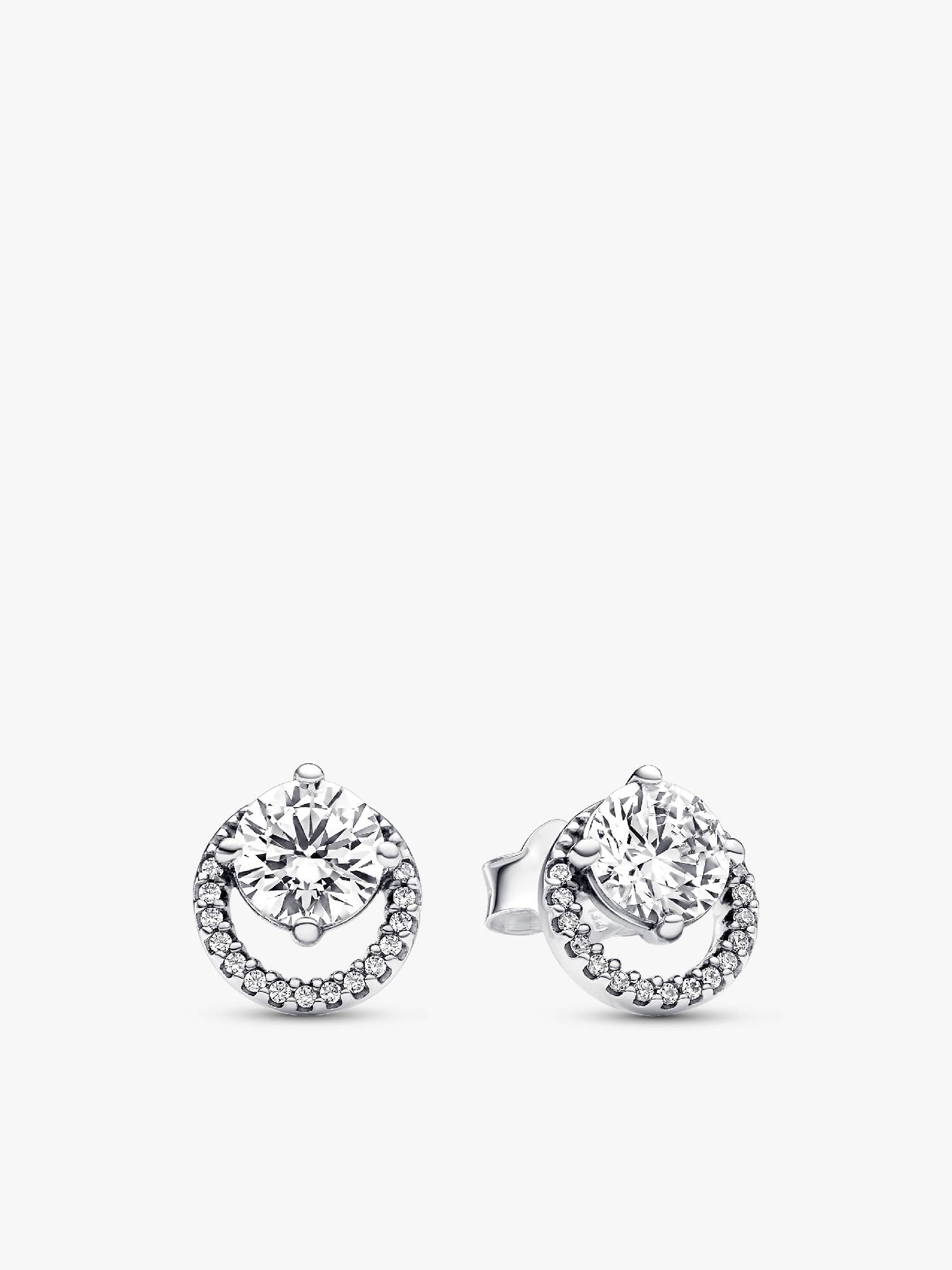 Sparkling Round Halo Stud Earrings