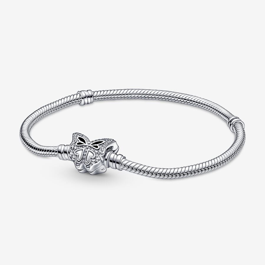 Pandora Moments Butterfly Clasp Snake Chain Bracelet image number 0