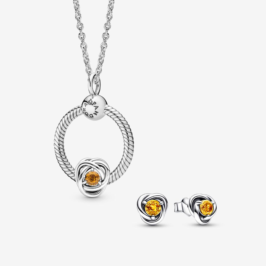 November Birthstone Necklace Charm and Earring Gift Set image number 0
