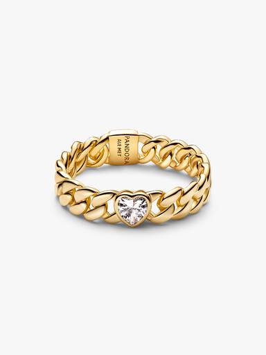 Heart Cuban Chain Ring