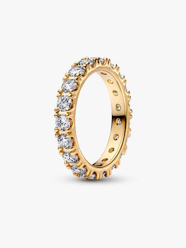 Sparkling Gold Plated Row Eternity Ring