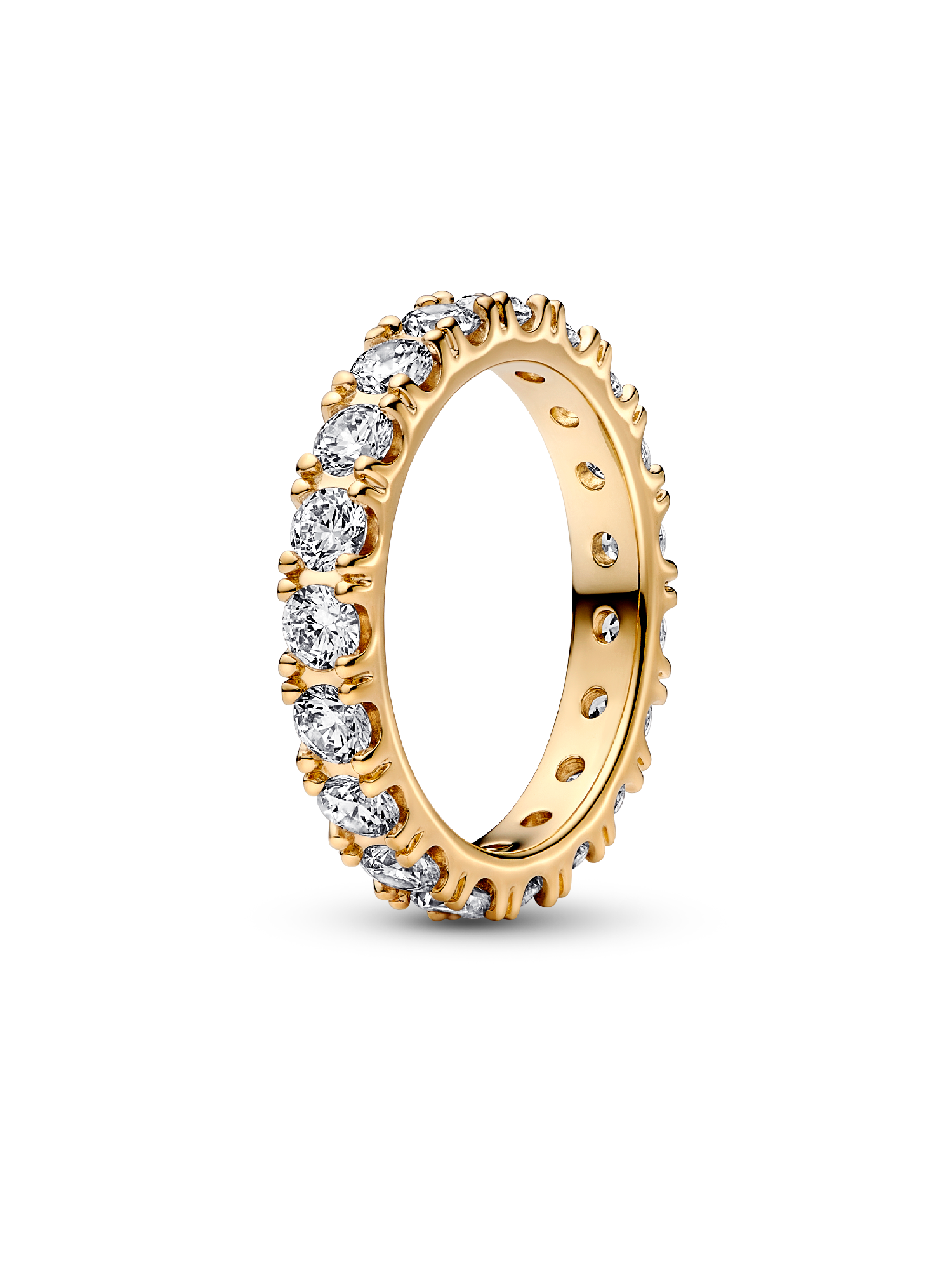 Sparkling Gold Plated Row Eternity Ring