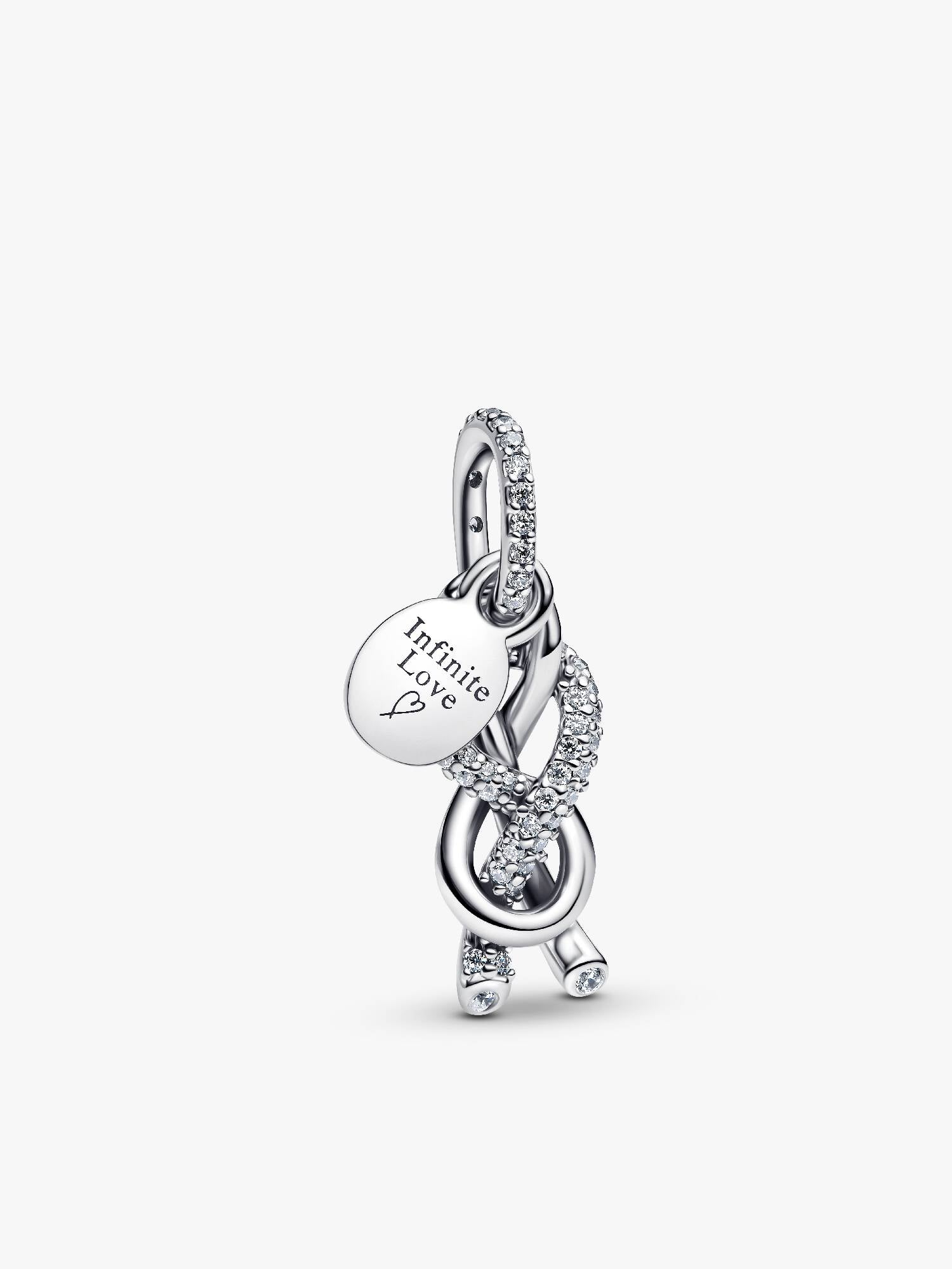 Pavé Infinity Knot Dangle Charm