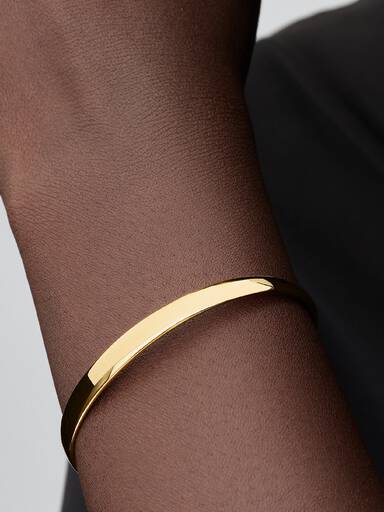 Engravable Open Bangle | Gold plated | Pandora AU