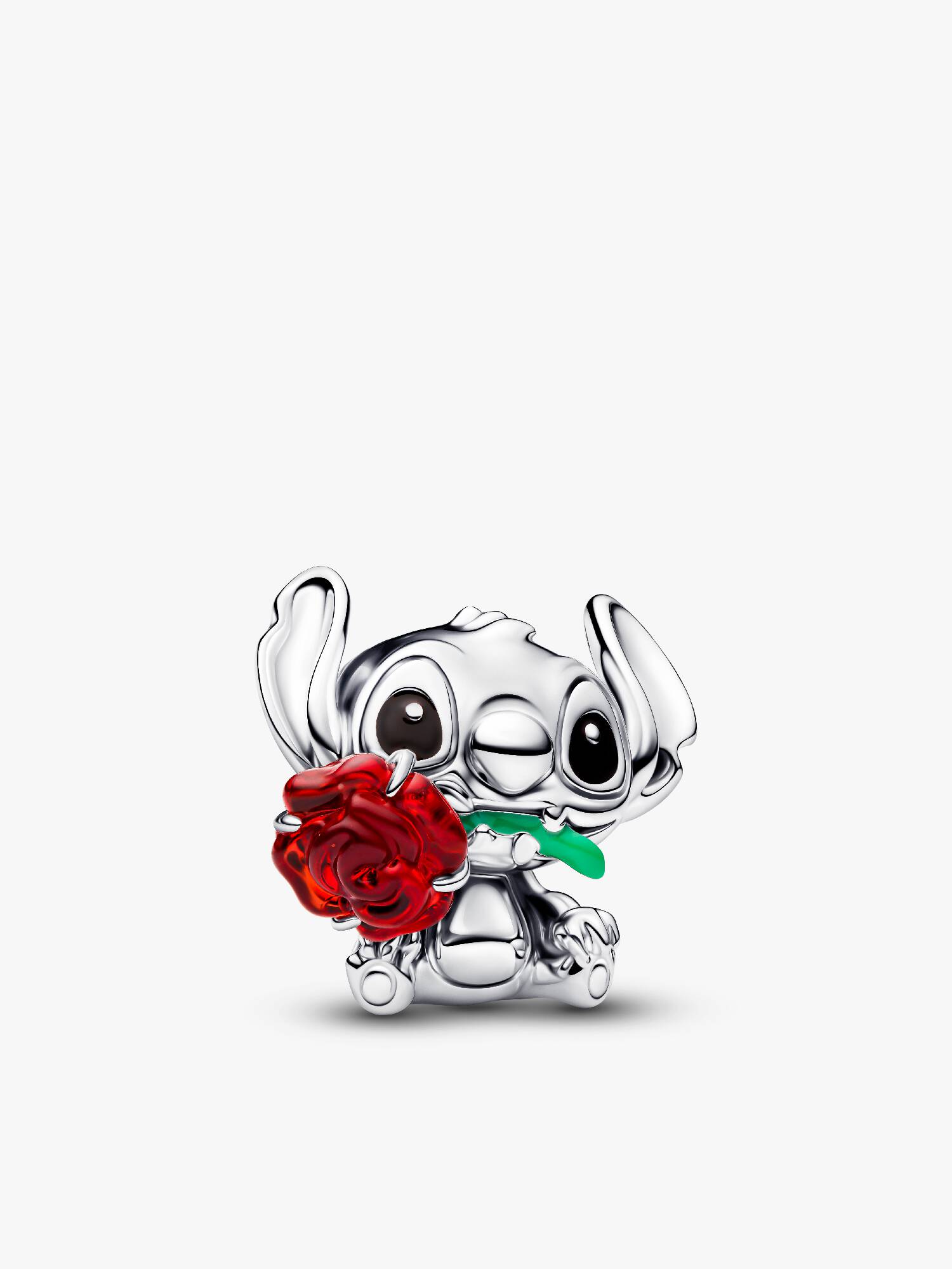 Disney Stitch Rose Murano Glass Charm