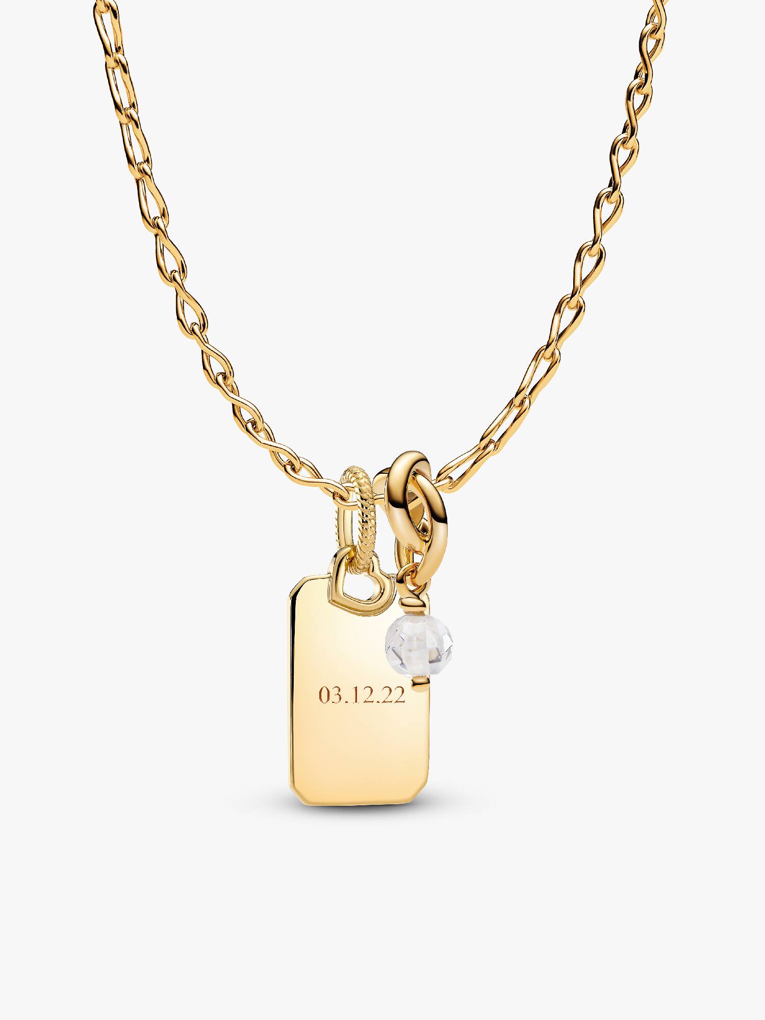 April Crystal Birthstone Engravable Necklace Set