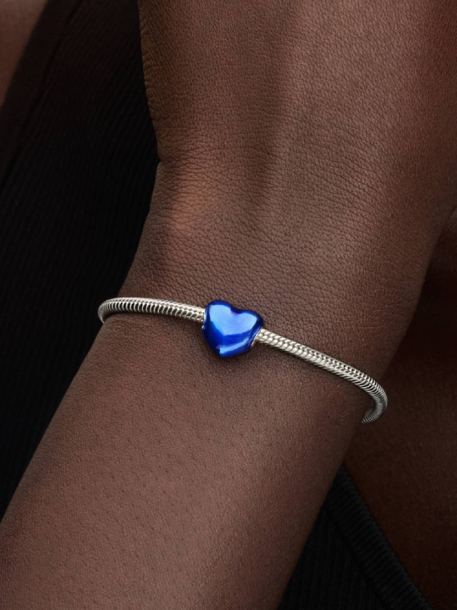 Metallic Blue Heart Charm