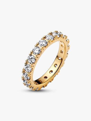 Sparkling Gold Plated Row Eternity Ring