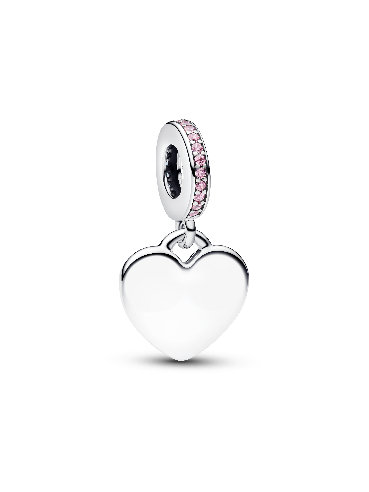 Heart Pink Stone Dangle Charm