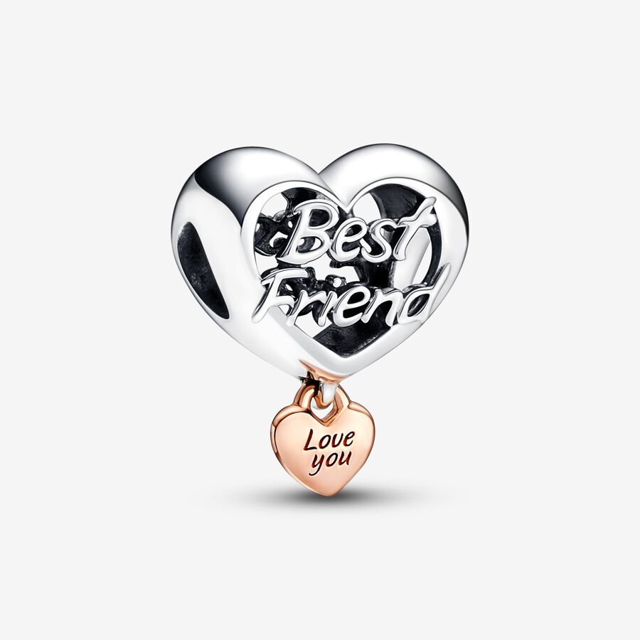Love You Best Friend Heart Charm image number 0