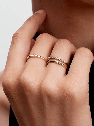 Pandora Era Lab-Grown Diamond Triple Stone Ring